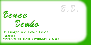 bence demko business card